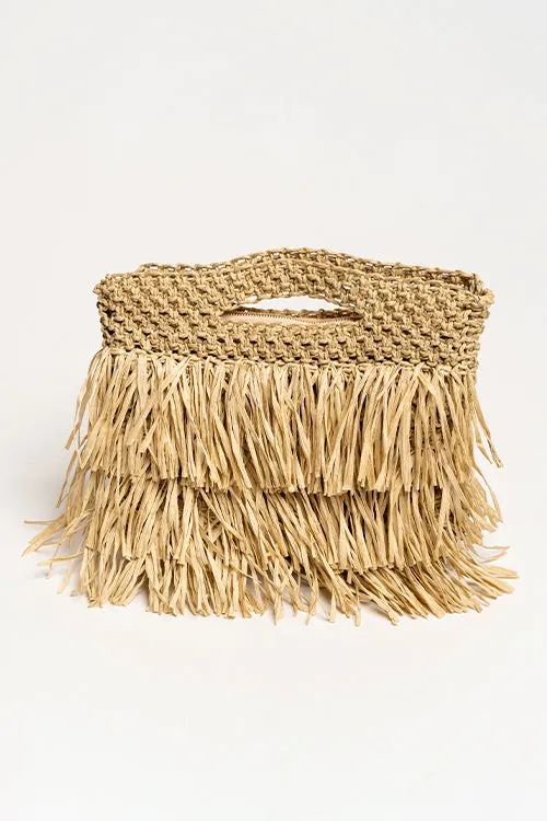 One 'O' Eight Knots Luna Raffia Bag