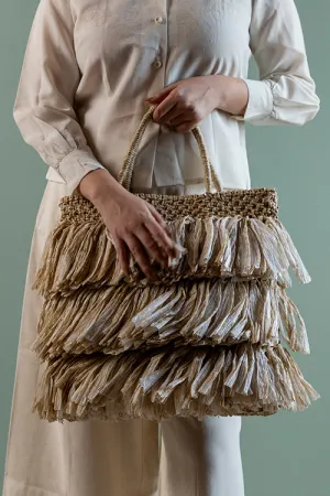 One 'O' Eight Knots Moonlit Raffia Bag