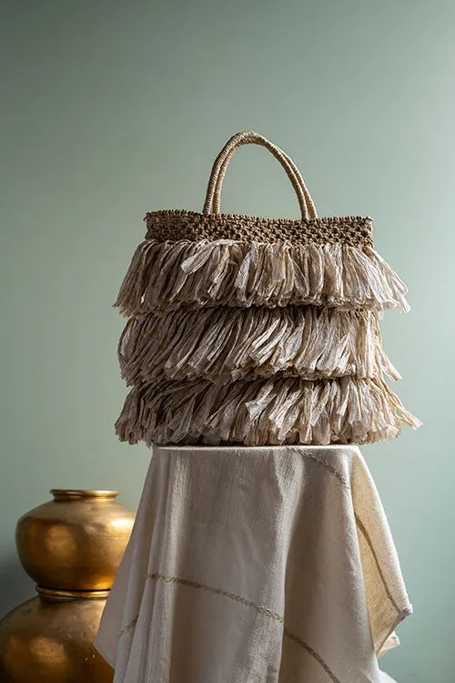 One 'O' Eight Knots Moonlit Raffia Bag