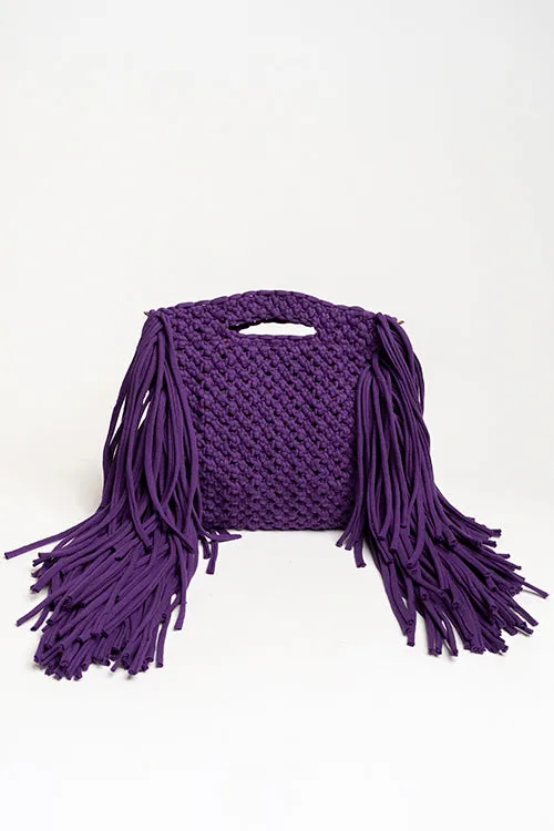 One 'O' Eight Knots Spirited T-Shirt Yarn Bag - Aubergine