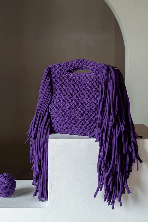 One 'O' Eight Knots Spirited T-Shirt Yarn Bag - Aubergine