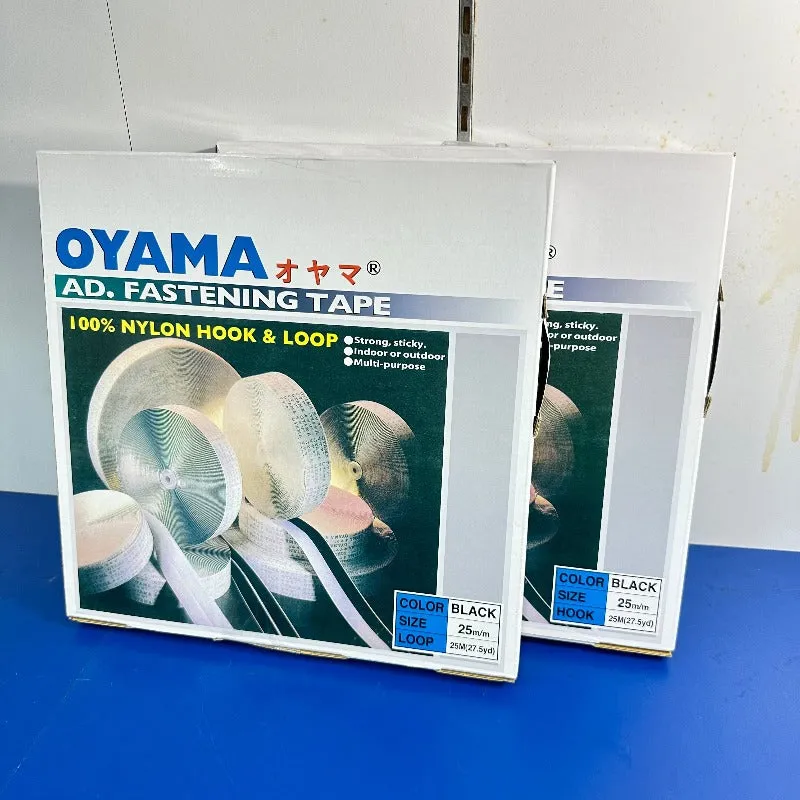 Oyama Velcro with Adhesive Tape 25mm BLACK or WHITE