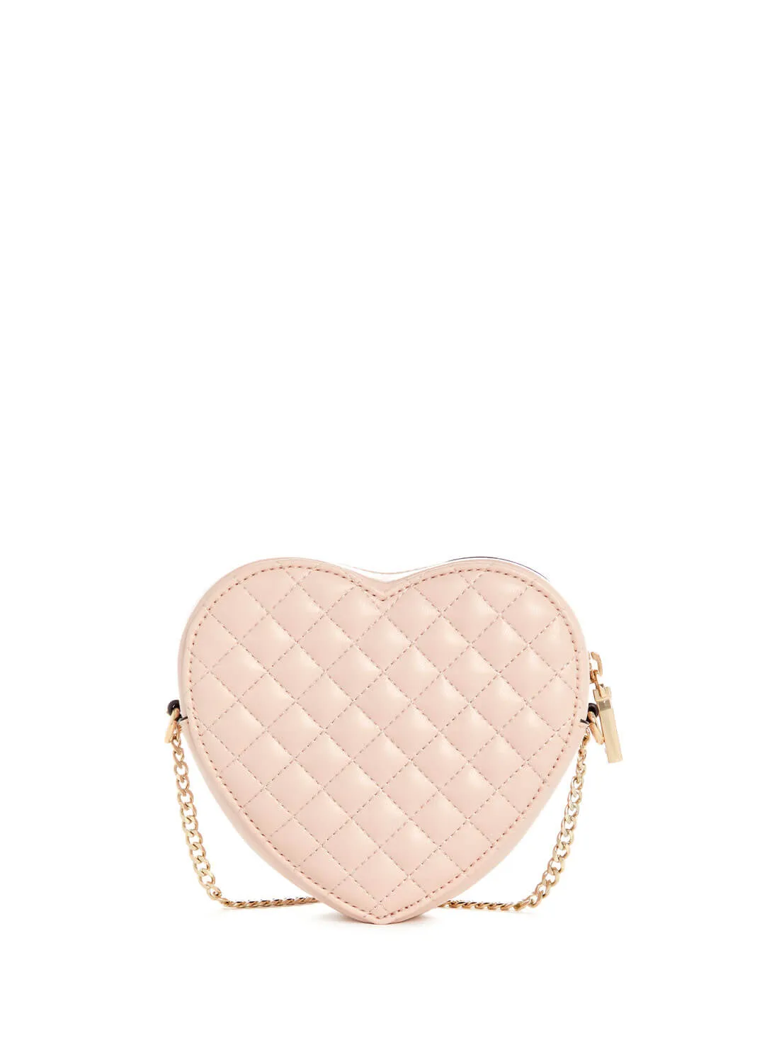 Pink Quilted Heart Crossbody Bag