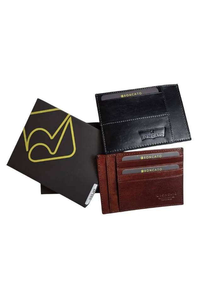 R Roncato Leather Wallet for Men – Premium Leather Wallet with Slots for Banknotes, Credit Cards & Coin Pocket