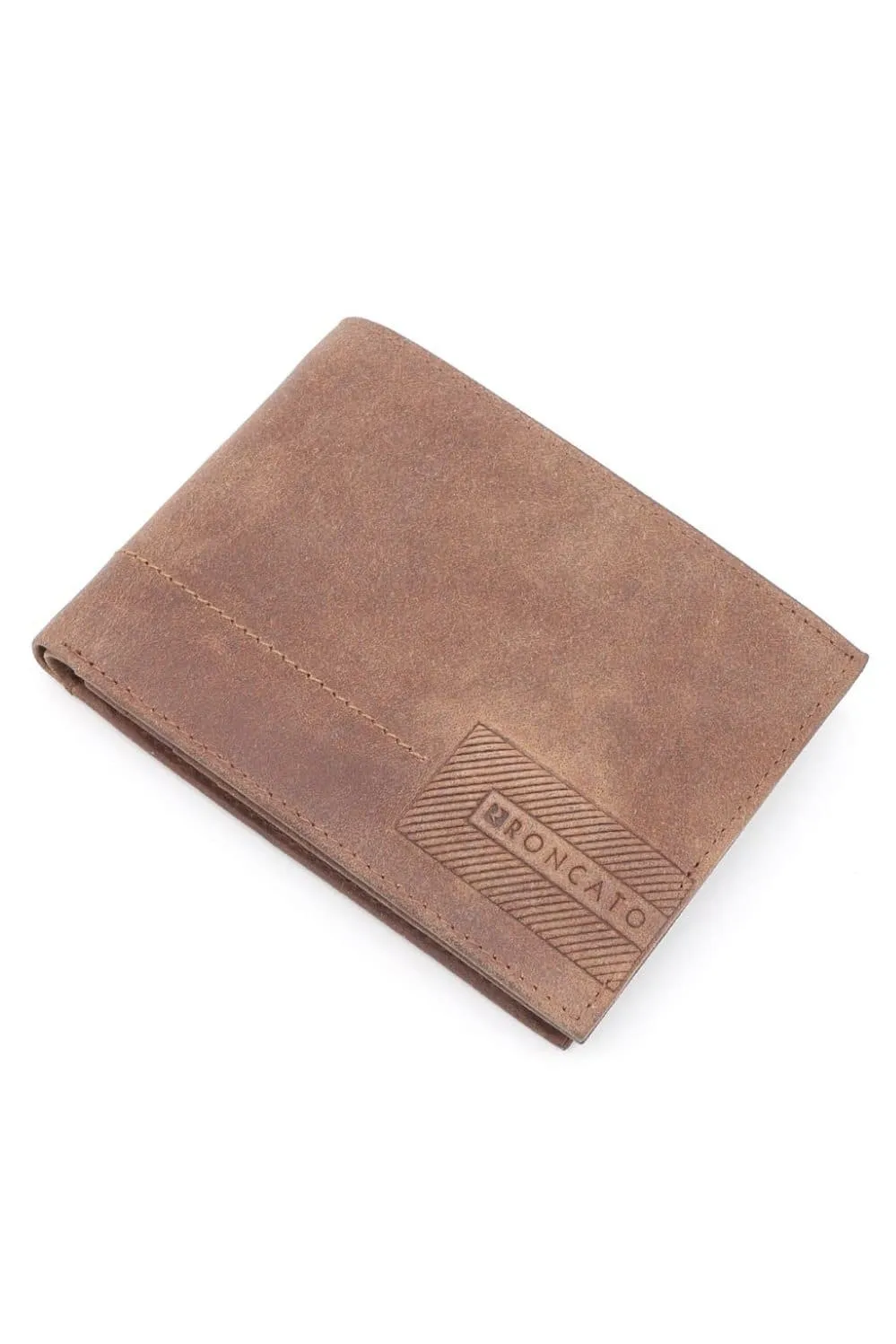 R Roncato Men's Leather Wallet, Light Brown