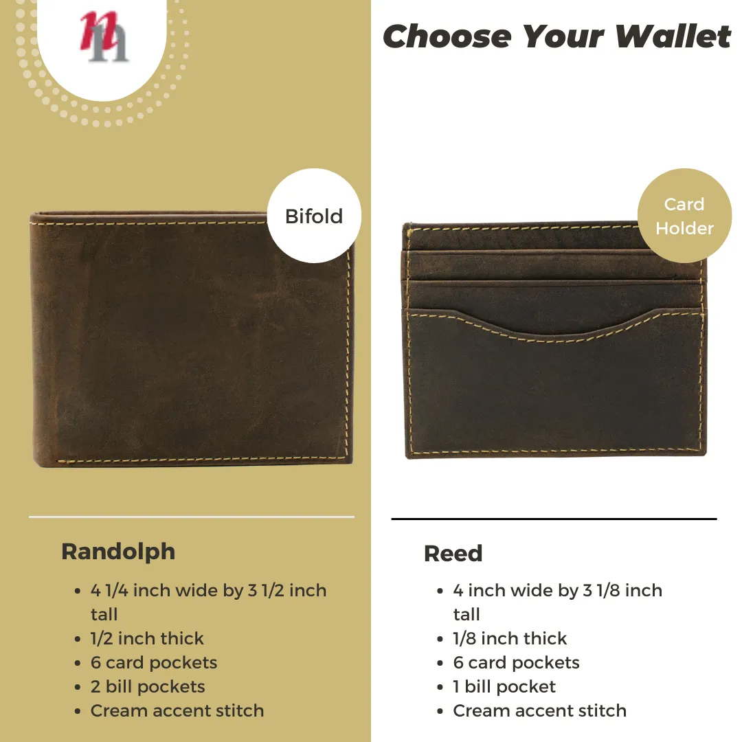 Rocky River Distressed Brown Belt & Wallet Set by Nickel Smart®