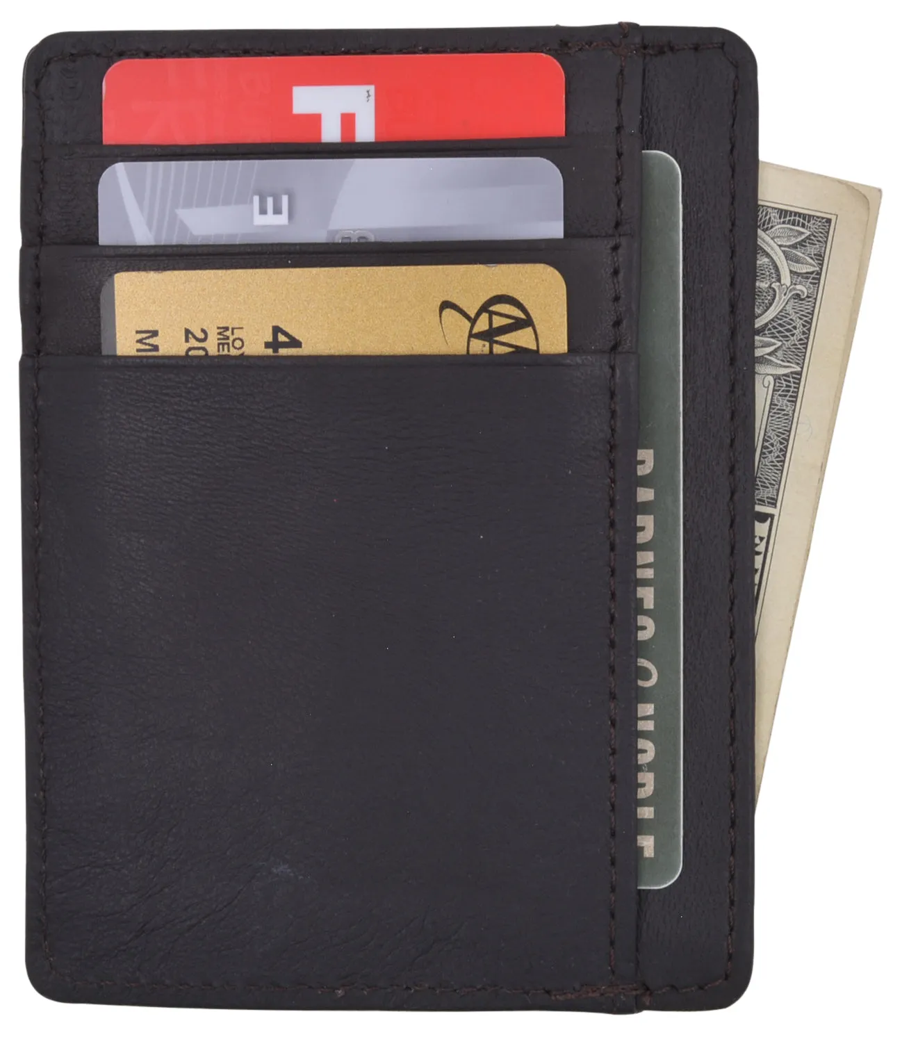 Slim Minimalist Wallets For Men Women - Leather Front Pocket Thin Mens Wallet RFID Credit Card Holder Gifts For Men