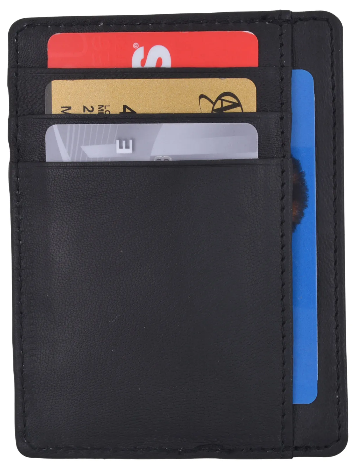 Slim Minimalist Wallets For Men Women - Leather Front Pocket Thin Mens Wallet RFID Credit Card Holder Gifts For Men