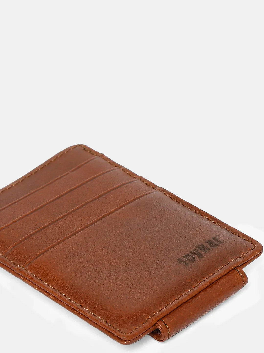 Spykar Men Cognac Leather Money Clips