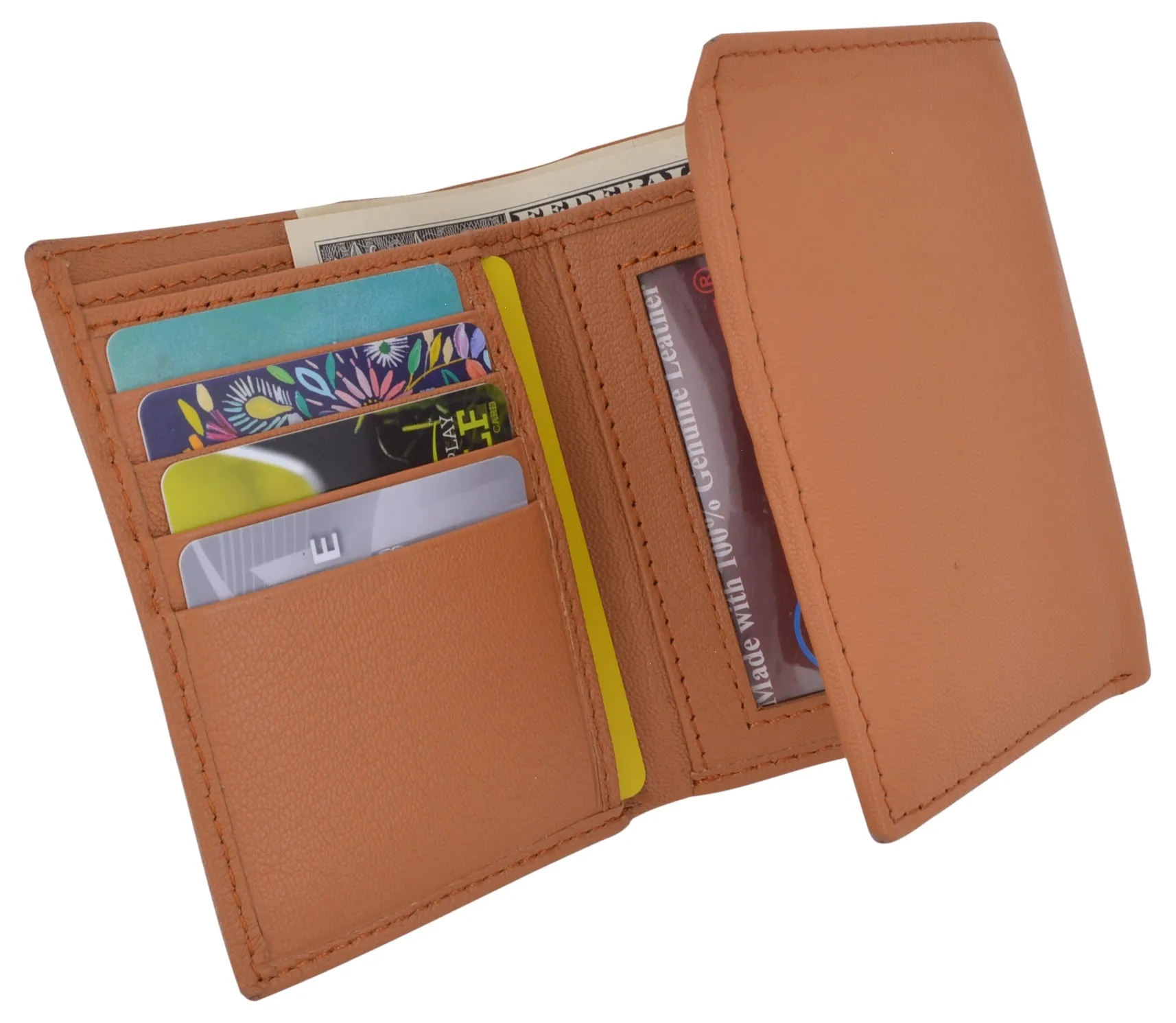 Swiss Marshall Executive Mens RFID Protected Trifold Genuine Leather Wallet ID Window