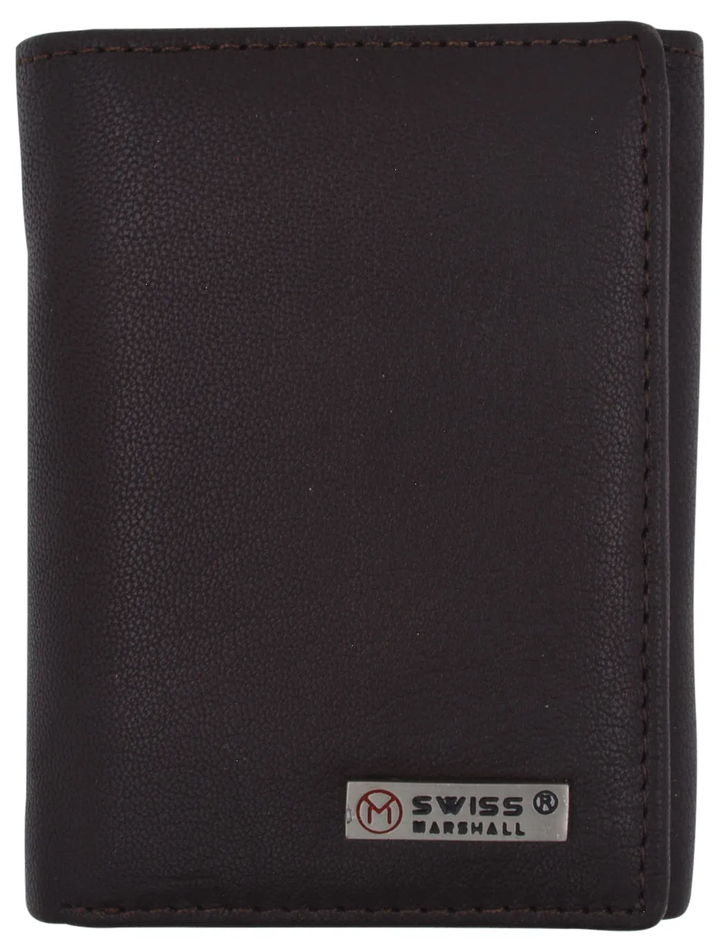 Swiss Marshall Executive Mens RFID Protected Trifold Genuine Leather Wallet ID Window