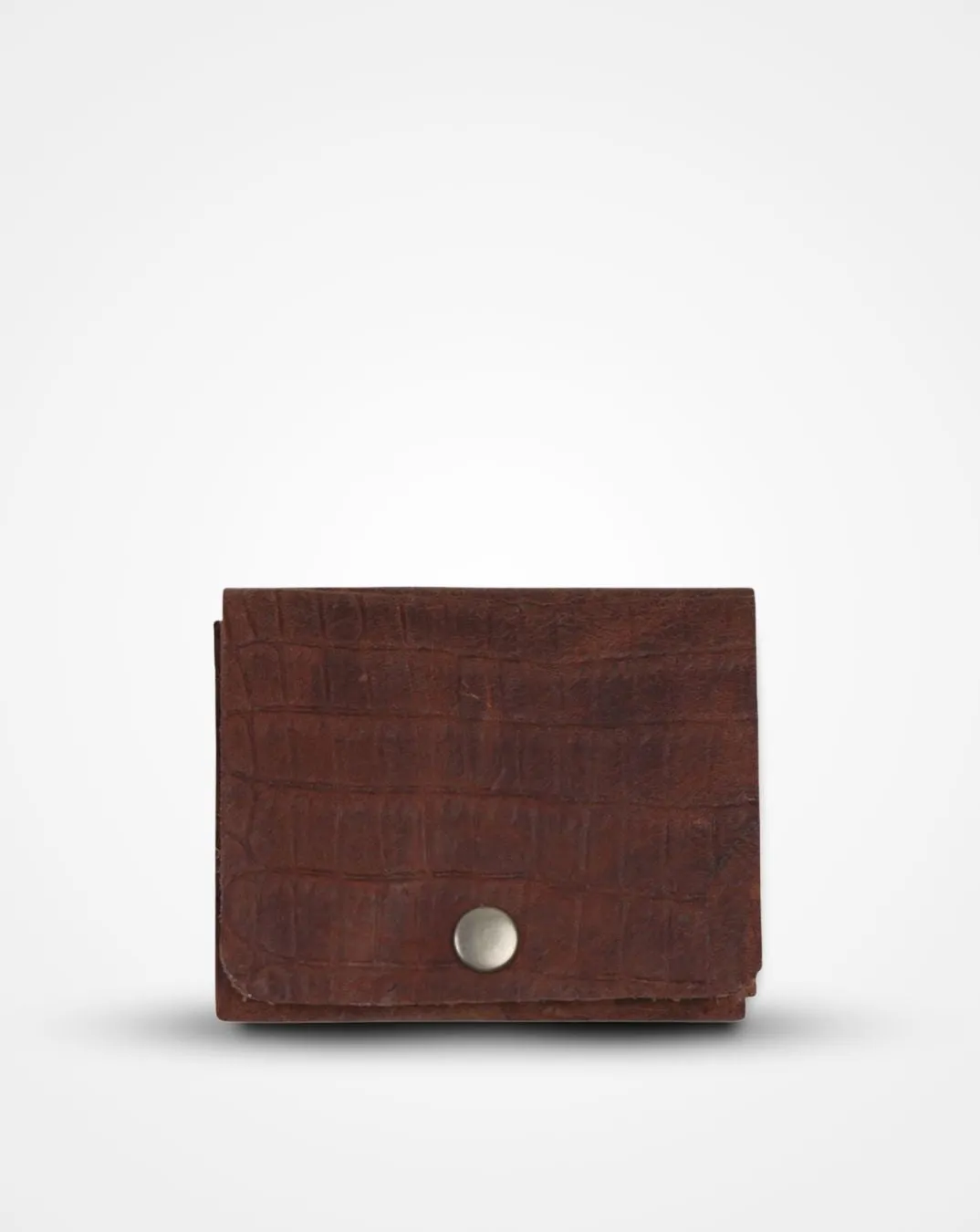 TAN CROC PRINT NATIVE BATUA - SLIM LEATHER WALLET