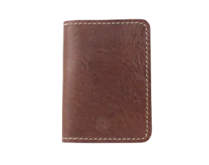 The Quad Brown Full Grain Leather Slim 4 Card Wallet "Minimalist Series"