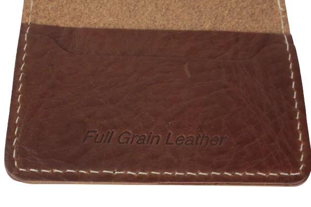 The Quad Brown Full Grain Leather Slim 4 Card Wallet "Minimalist Series"