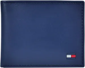 Tommy Hilfiger Men's Leather Slim Bifold Wallet with 6 Credit Card Pockets and Removable ID Window 31TL22X046