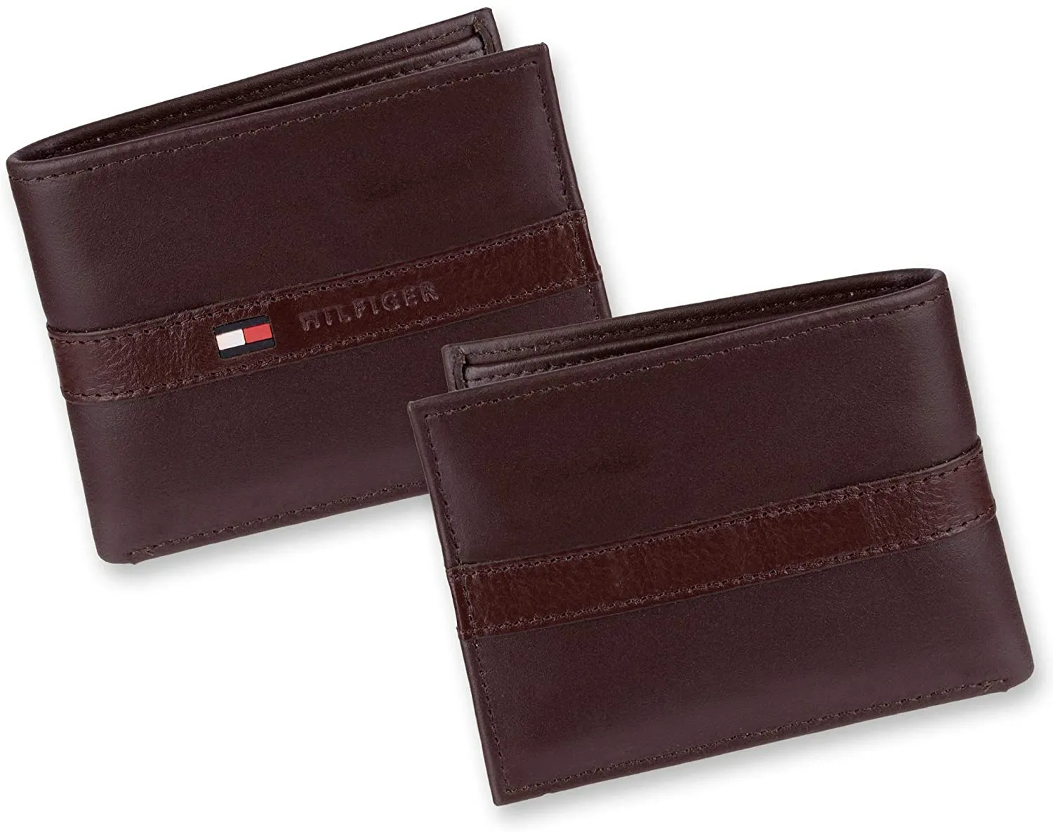 Tommy Hilfiger Men's Leather Slim Bifold Wallet with 6 Credit Card Pockets and Removable ID Window 31TL22X062