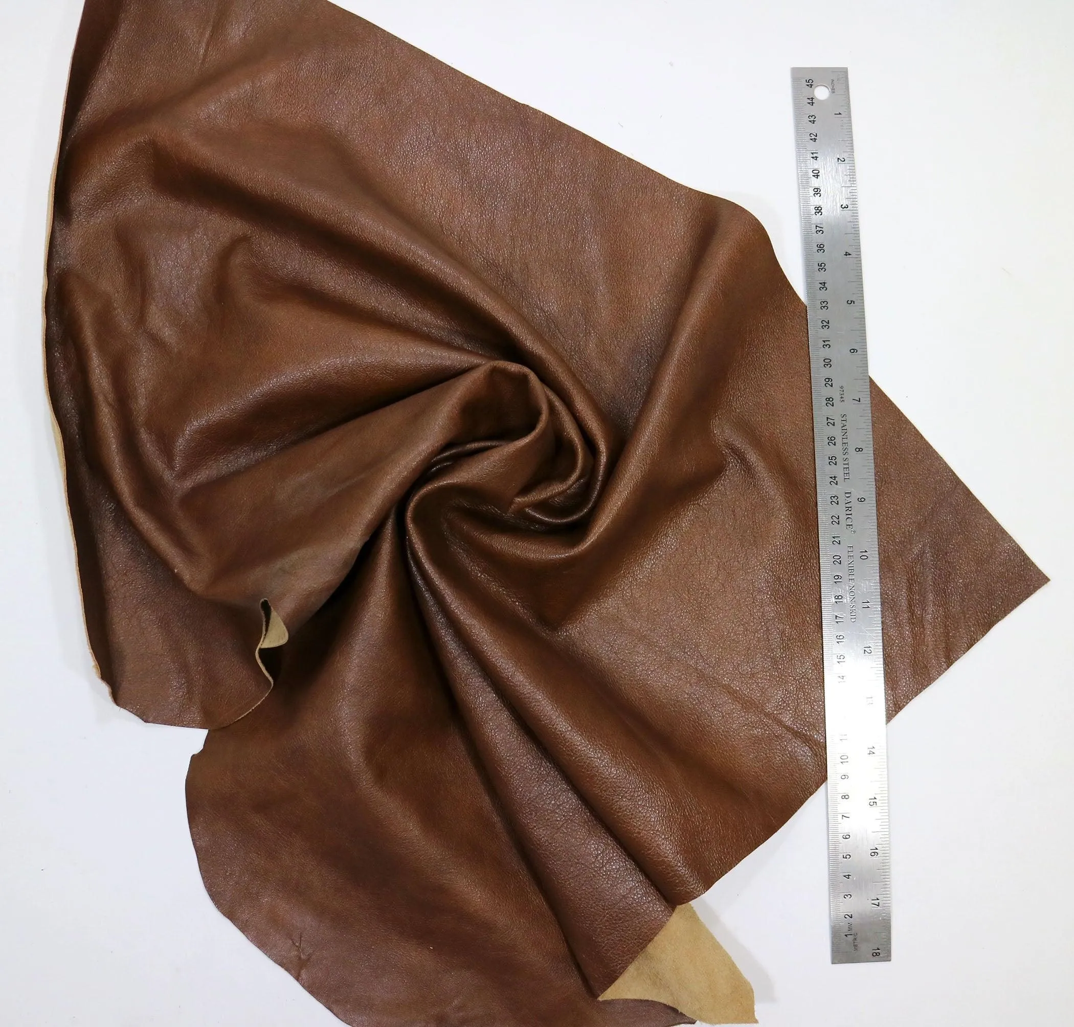 Upholstery Leather Remnants, Premium Mixed Browns