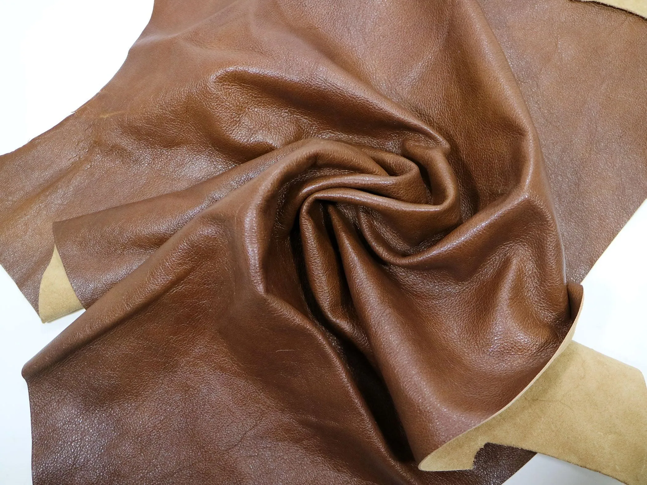 Upholstery Leather Remnants, Premium Mixed Browns