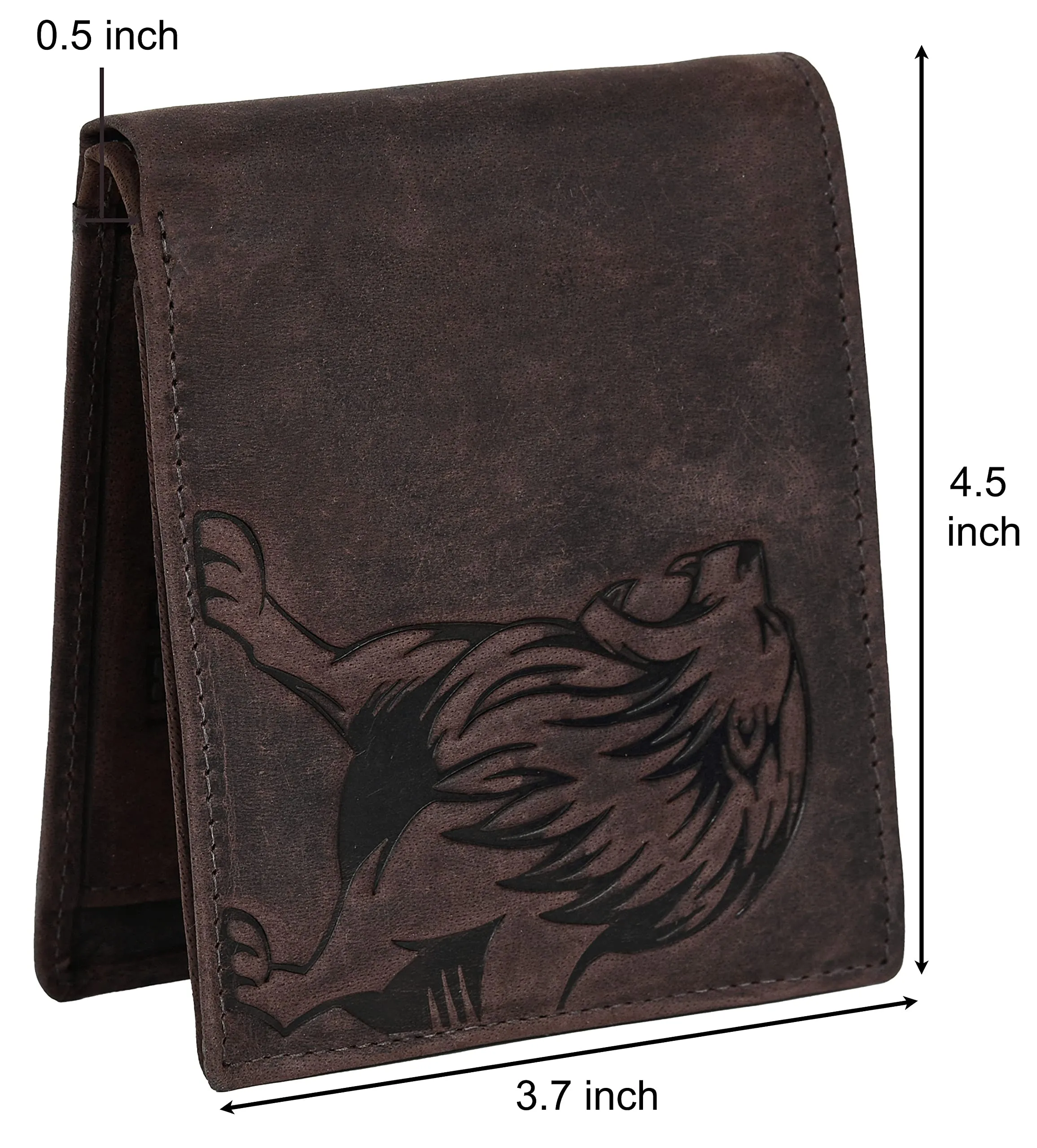 URBAN FOREST Leo RFID Blocking Vintage Brown Leather Wallet for Men