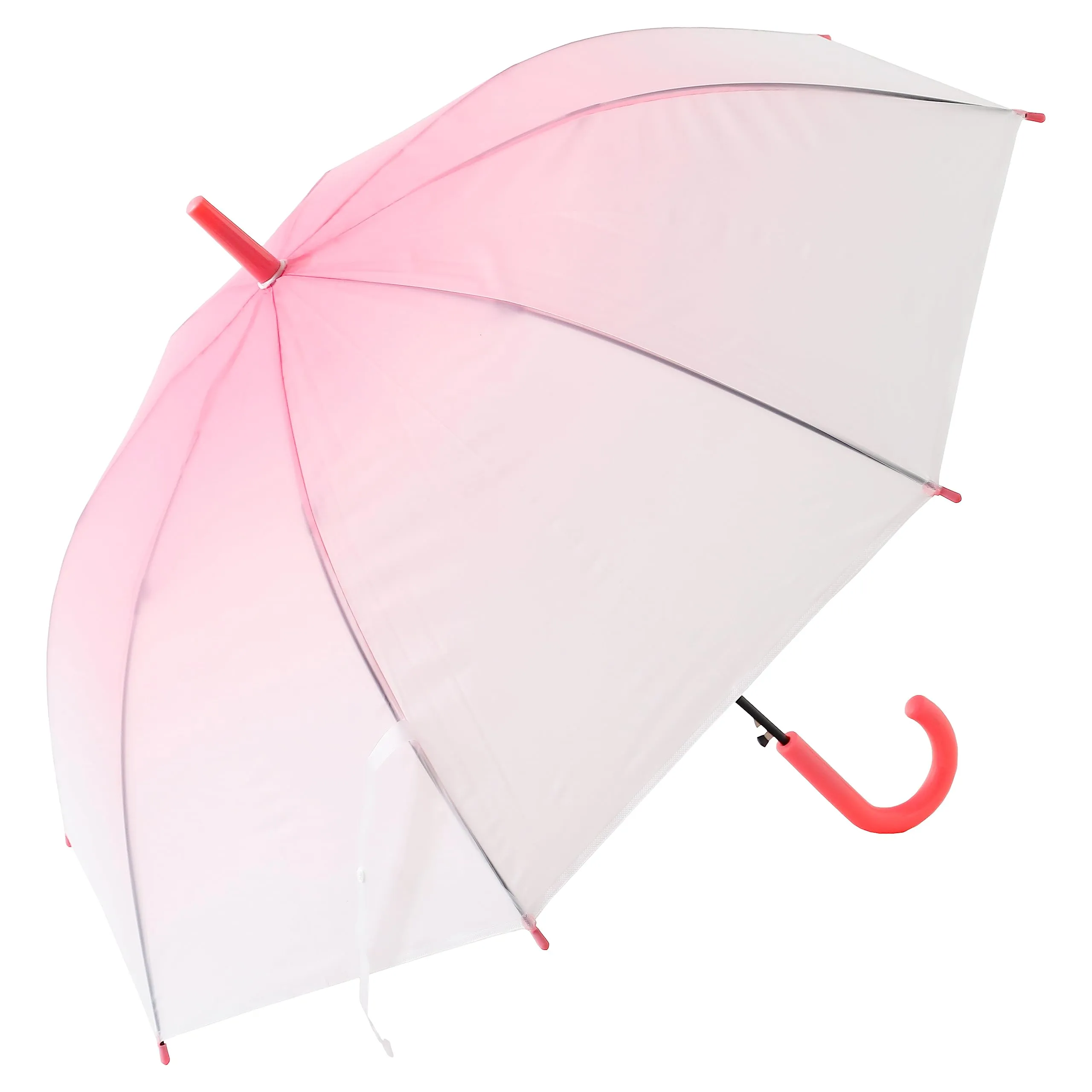 Urbane Home Transparent Umbrella For Men & Women|Automatic Umbrella For Rain (Pink)