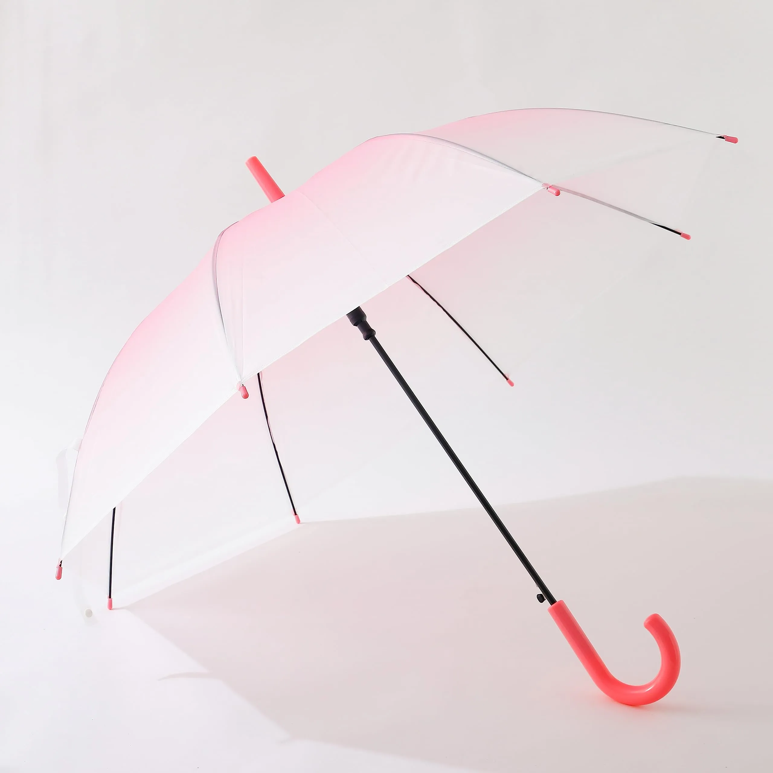 Urbane Home Transparent Umbrella For Men & Women|Automatic Umbrella For Rain (Pink)