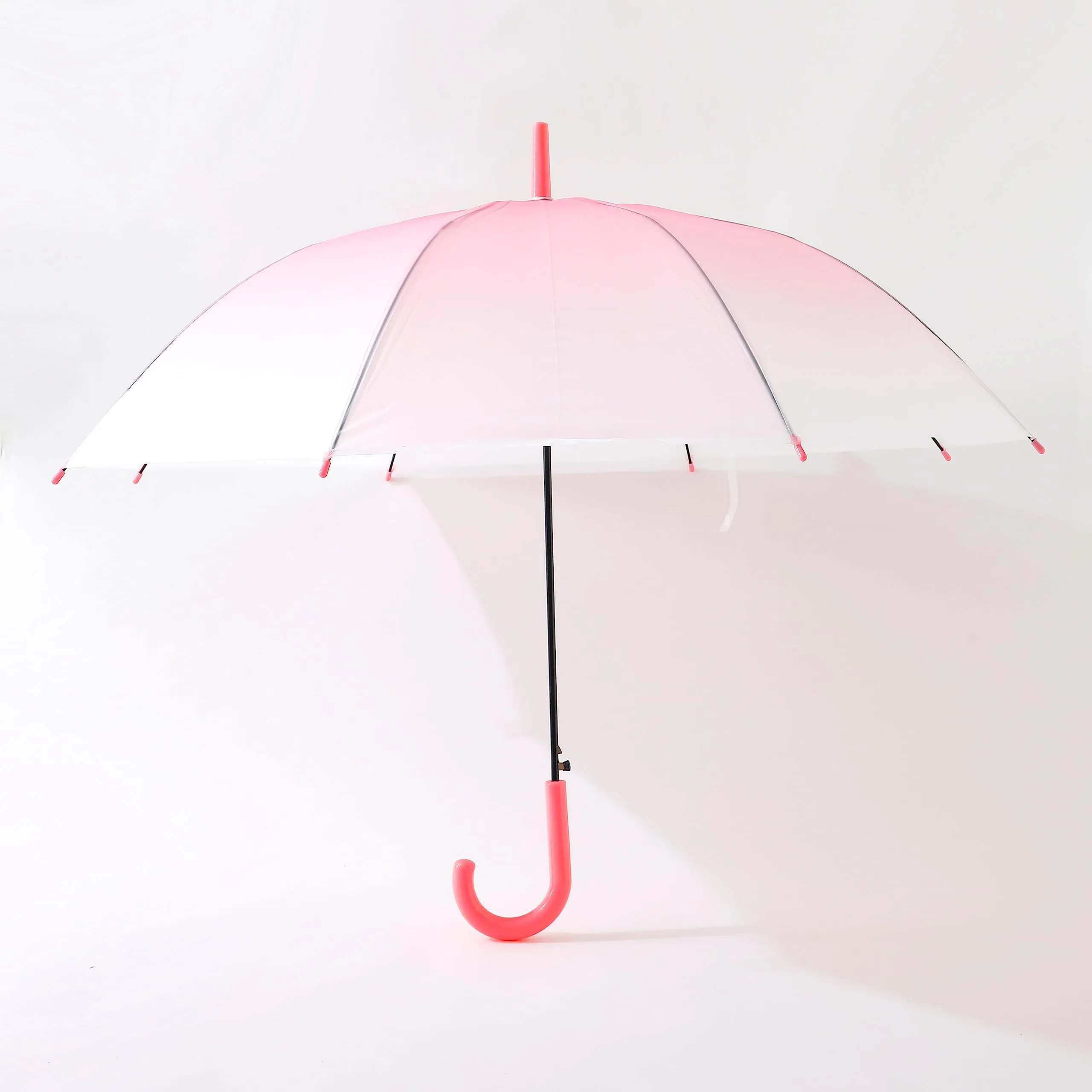 Urbane Home Transparent Umbrella For Men & Women|Automatic Umbrella For Rain (Pink)