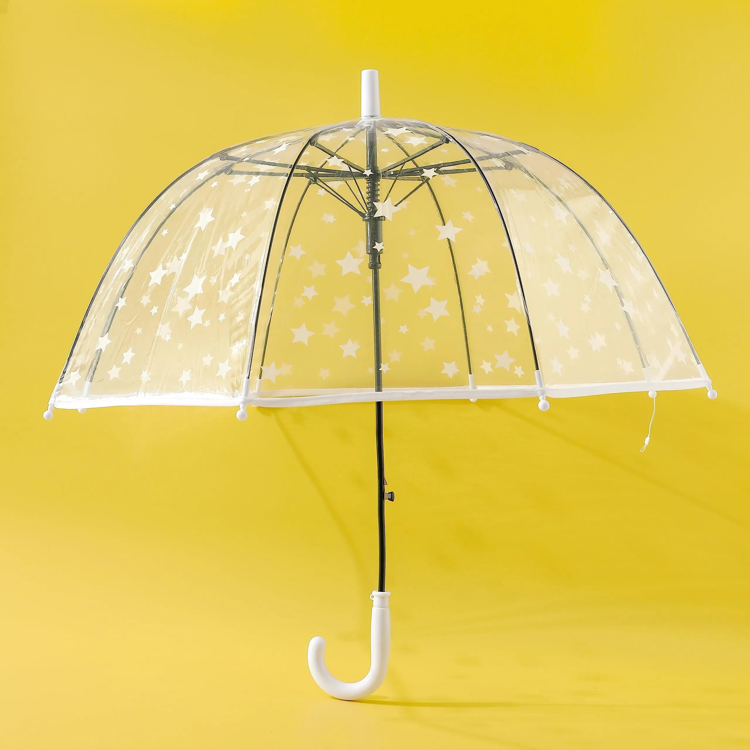 Urbane Home Transparent Umbrella For Men & Women|Automatic Umbrella For Rain (White)