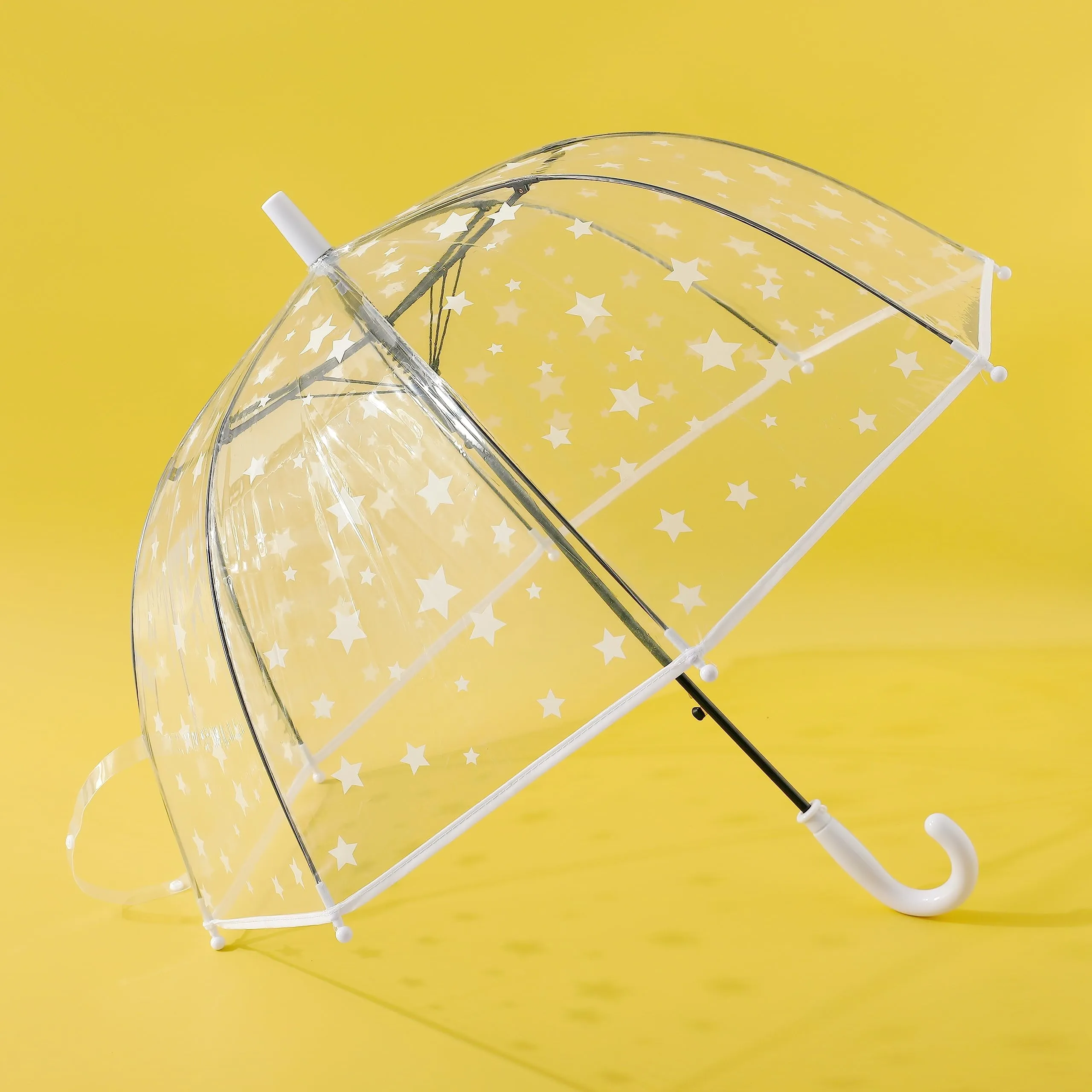 Urbane Home Transparent Umbrella For Men & Women|Automatic Umbrella For Rain (White)