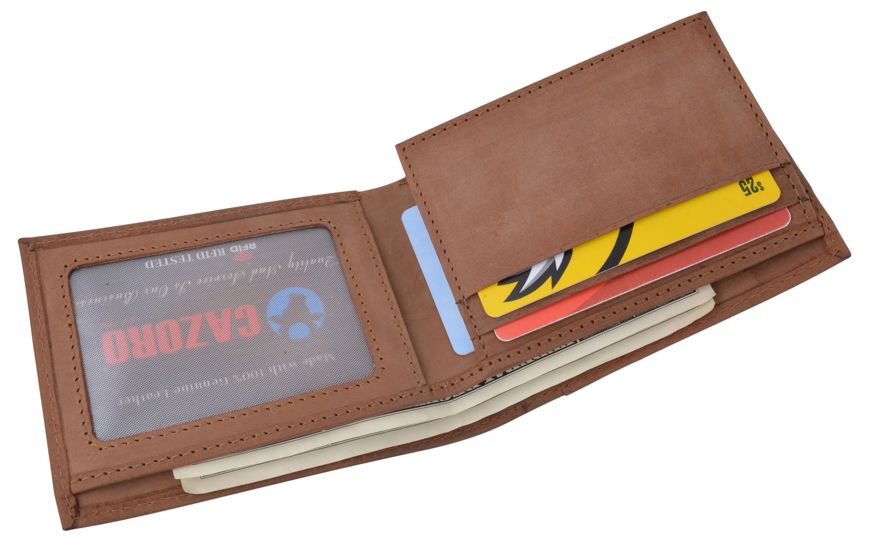 USA Wallets for Men RFID BLOCKING Leather Stylish Bifold Mens Wallet with 2 ID Windows