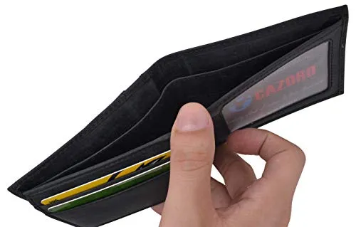 USA Wallets for Men RFID BLOCKING Leather Stylish Bifold Mens Wallet with 2 ID Windows