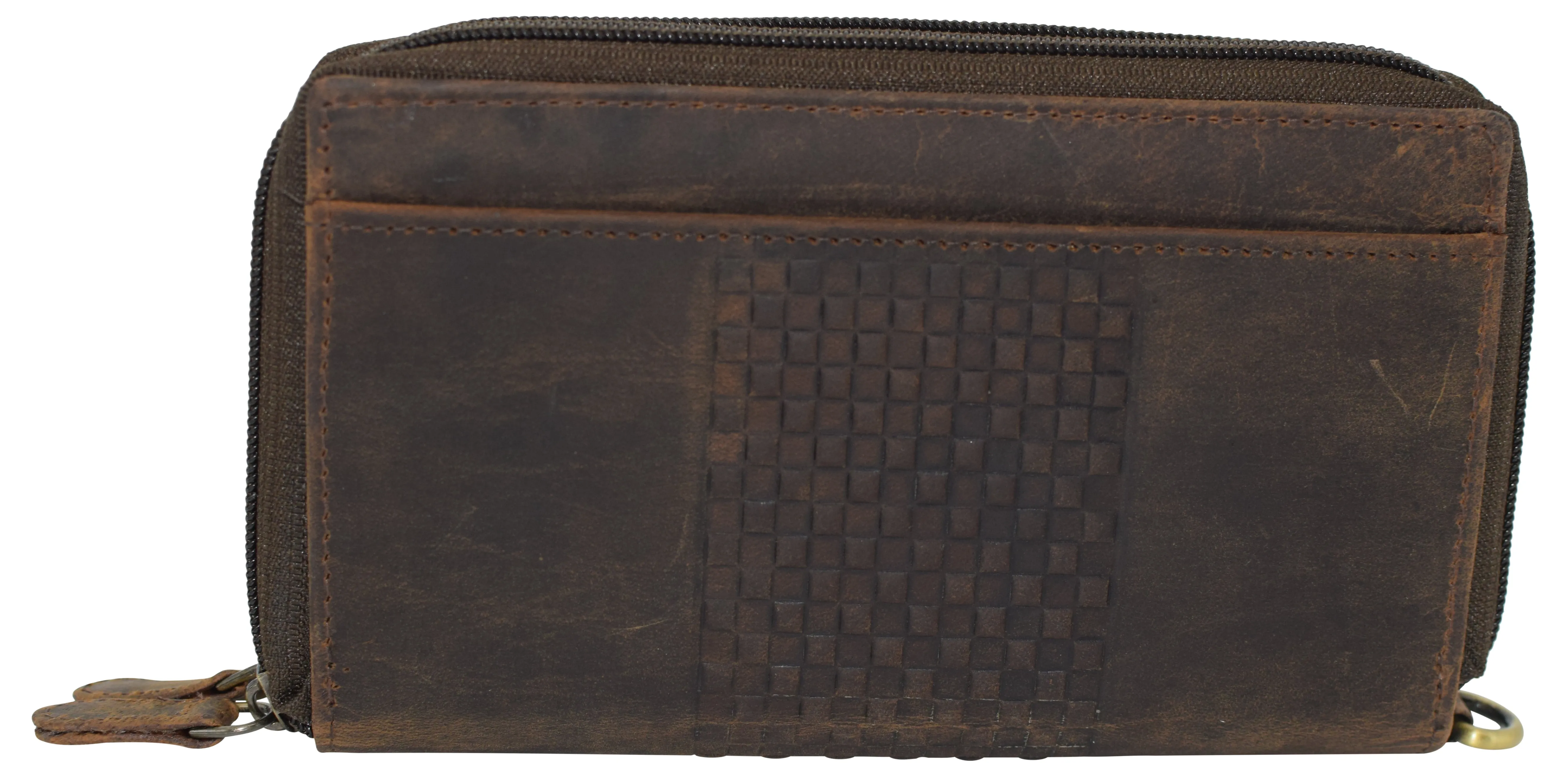 Wallets for Women RFID Blocking Vintage Leather Double Zipper Clutch Checkbook Women's Wallet