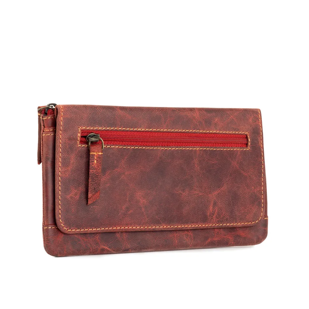 Western Fork Wallet in Red Russet