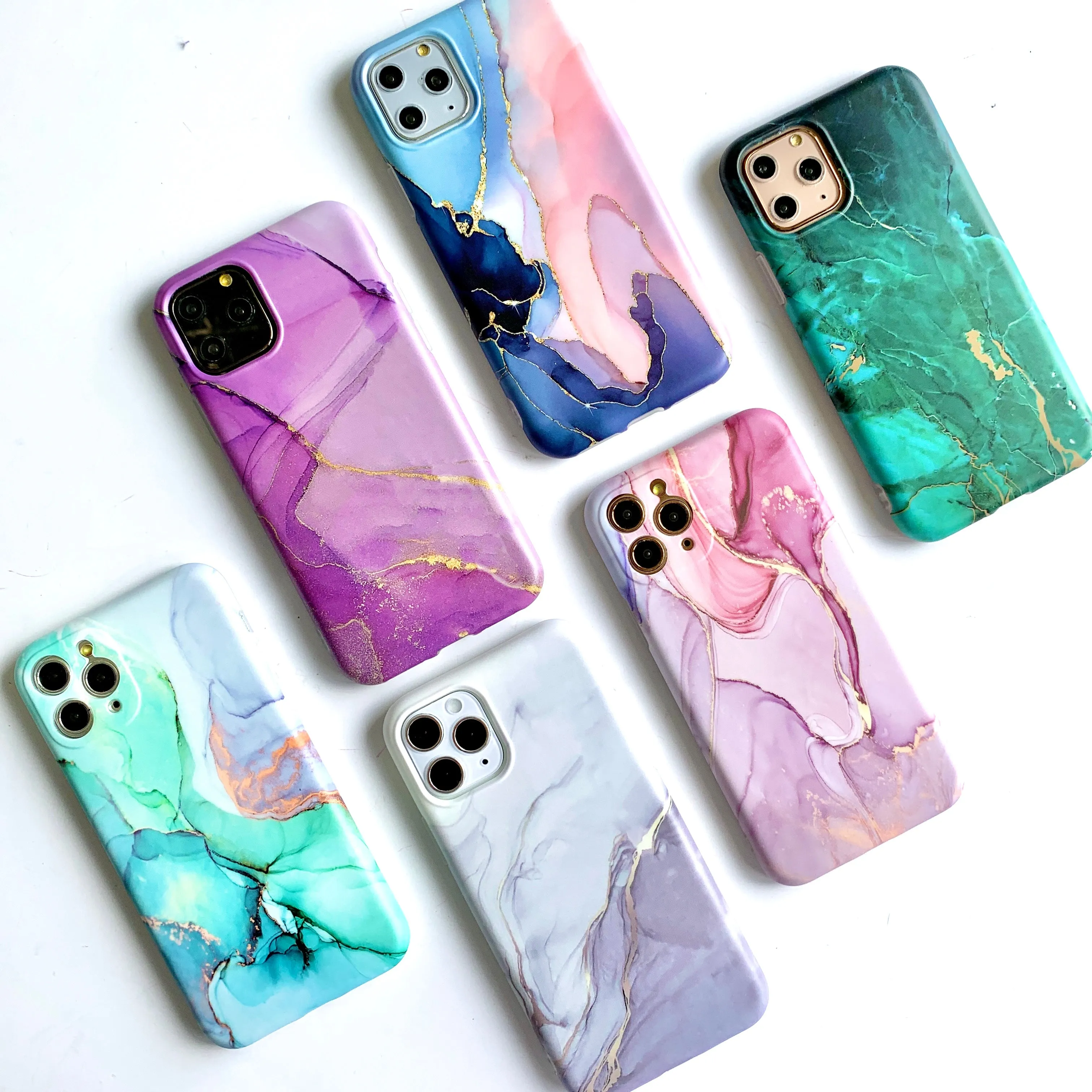 White & Gray Duo Marble Phone Case