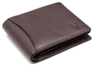 WildHorn Brown Leather Wallet for Men I 9 Card Slots I 2 Currency & Secret Compartments I 1 Zipper & 3 ID Card Slots